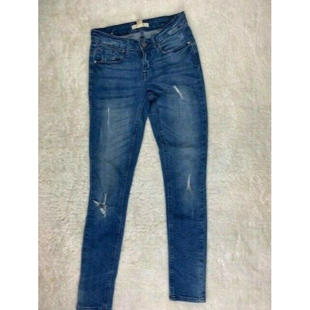 Forever 21 Size 24 Womens Jeans Stretch Distressed Ripped Torn Skinny Low Rise